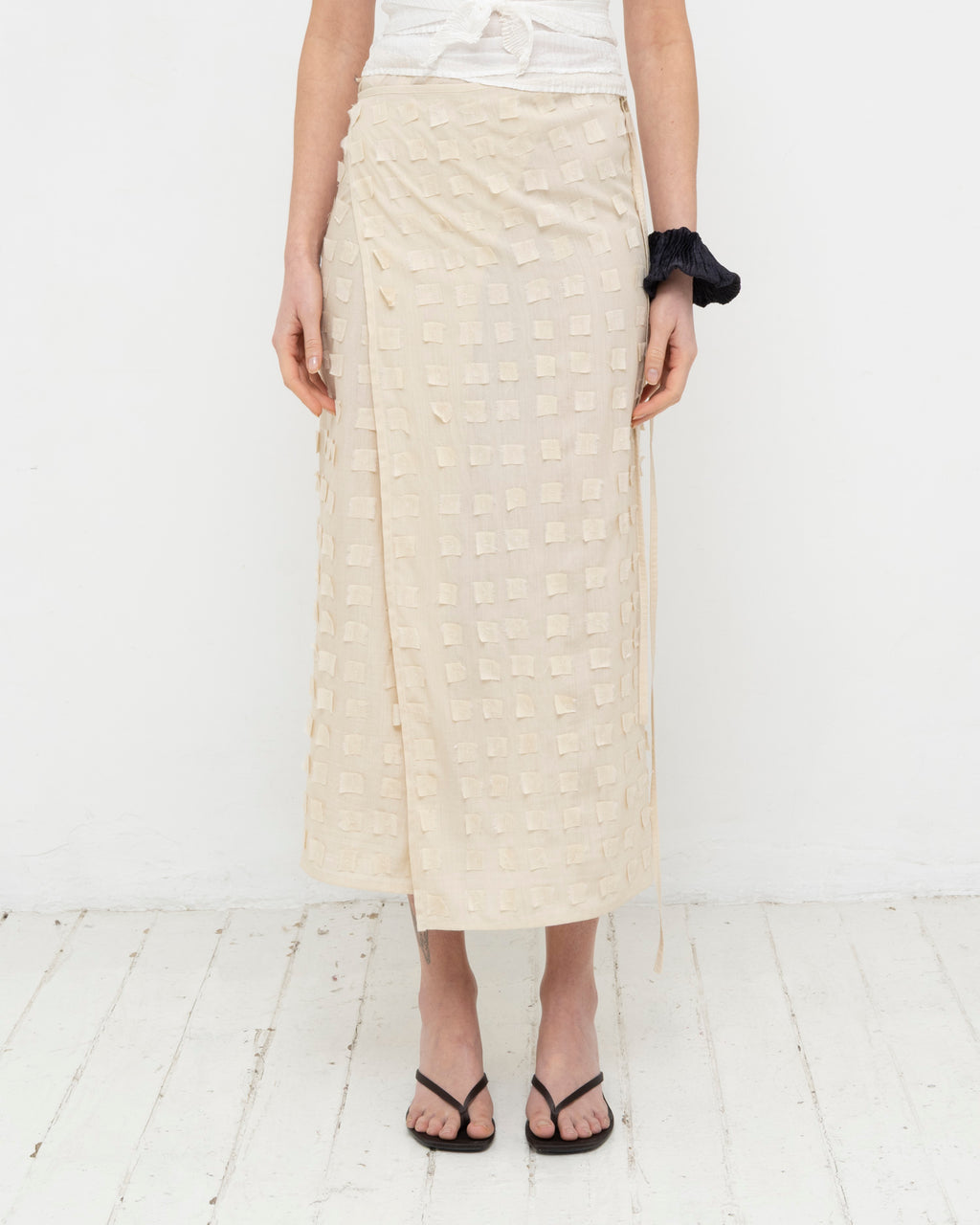 Muga Silk Offcuts Wrap Long Skirt