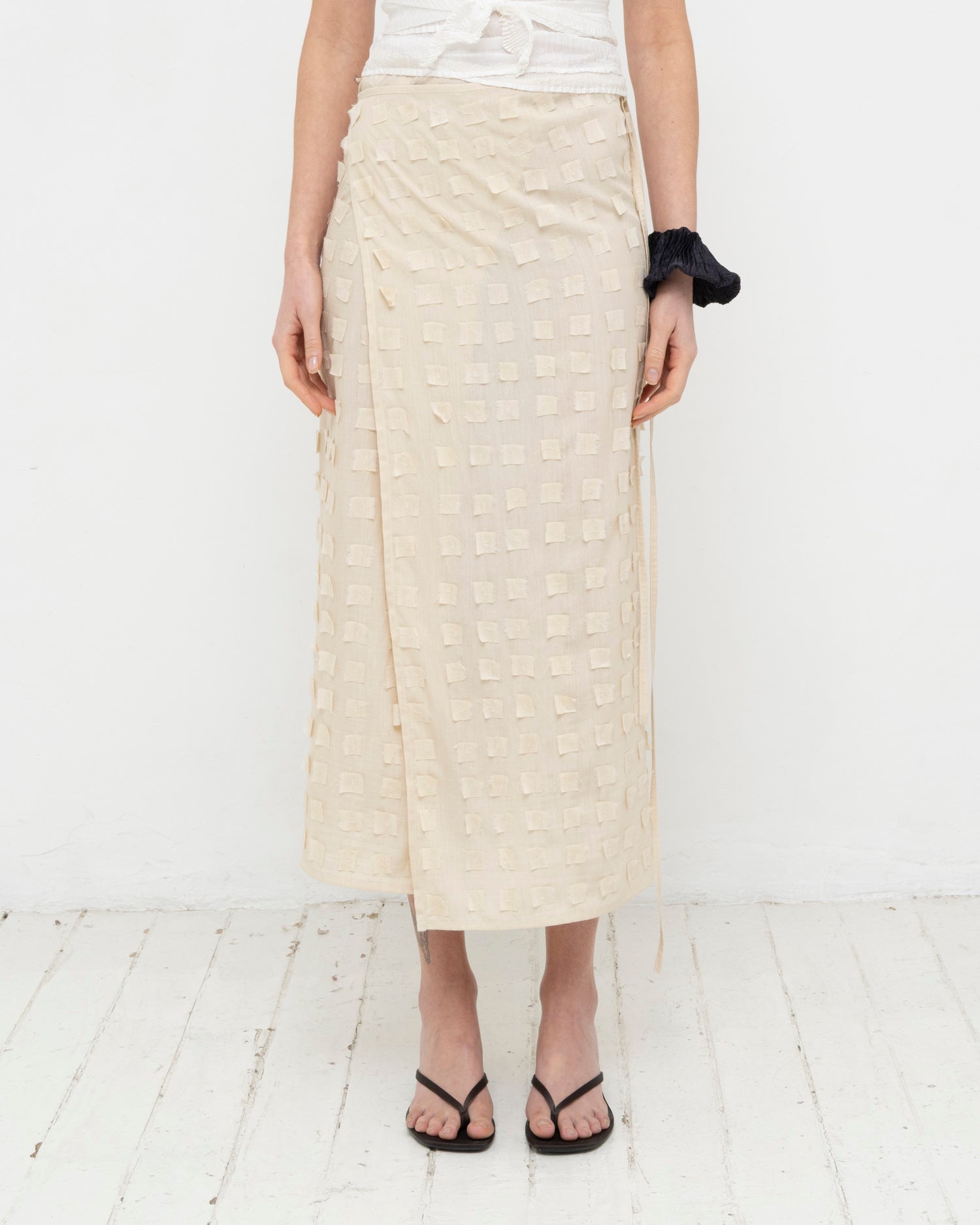 Muga Silk Offcuts Wrap Long Skirt
