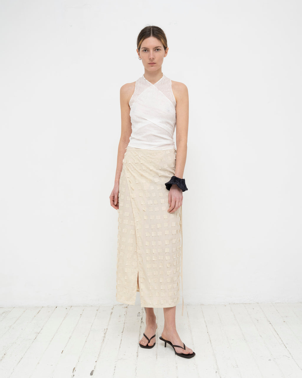 Muga Silk Offcuts Wrap Long Skirt