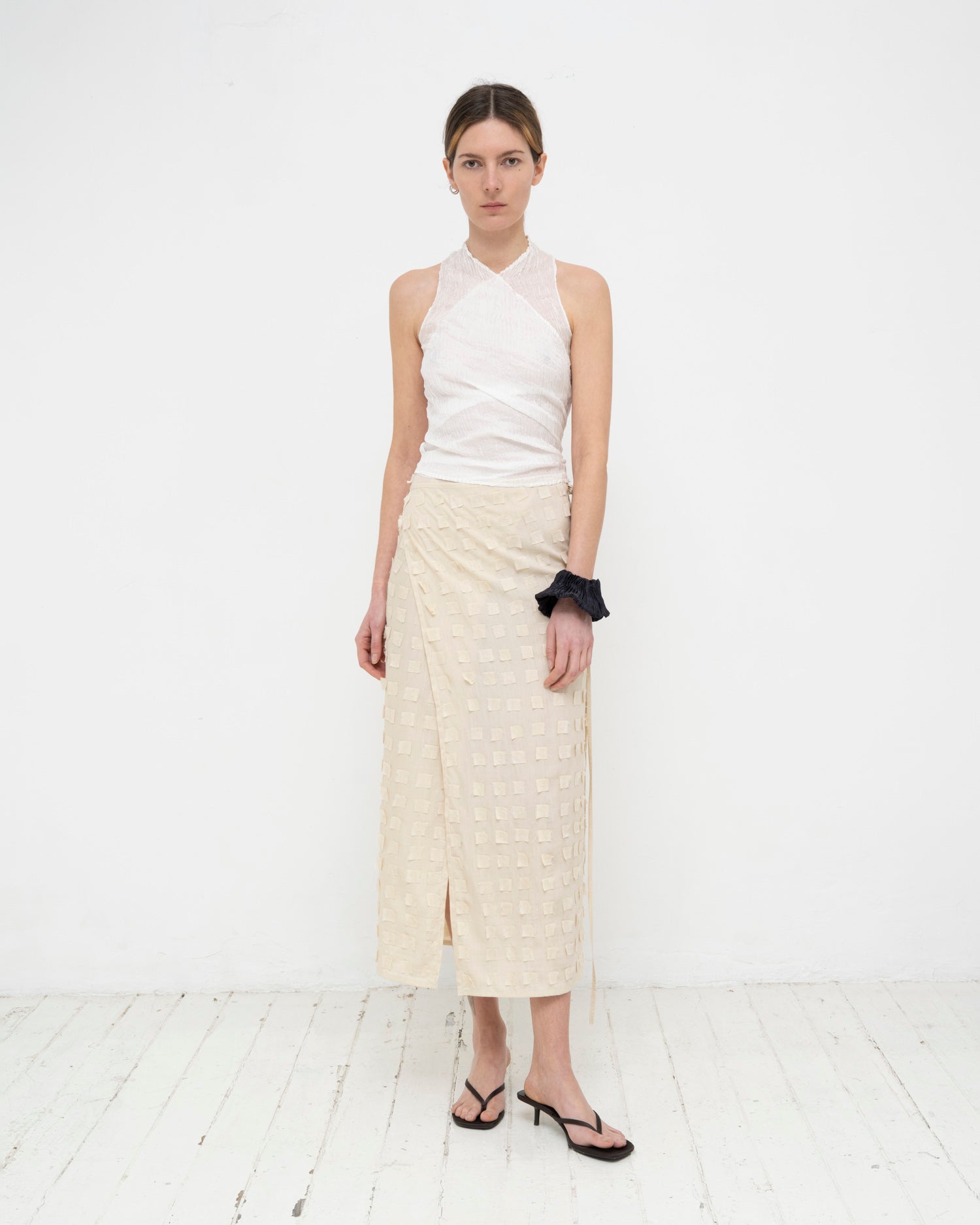 Muga Silk Offcuts Wrap Long Skirt