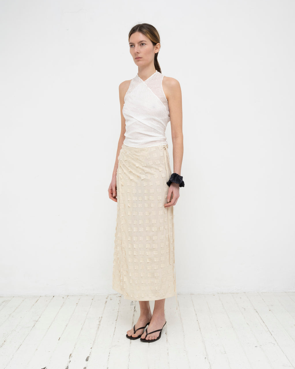 Muga Silk Offcuts Wrap Long Skirt