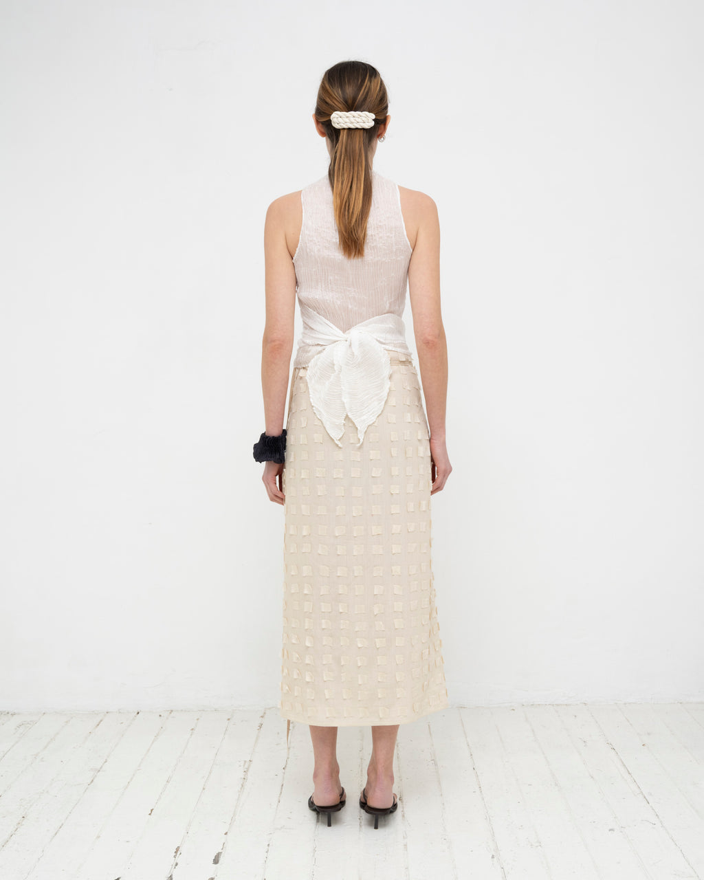 Muga Silk Offcuts Wrap Long Skirt