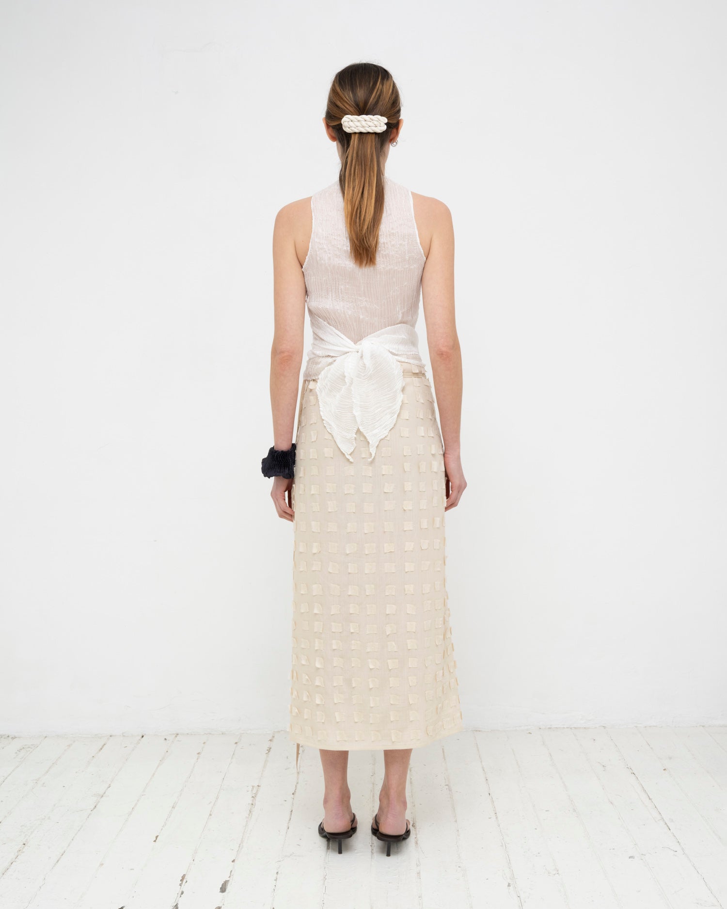 Muga Silk Offcuts Wrap Long Skirt