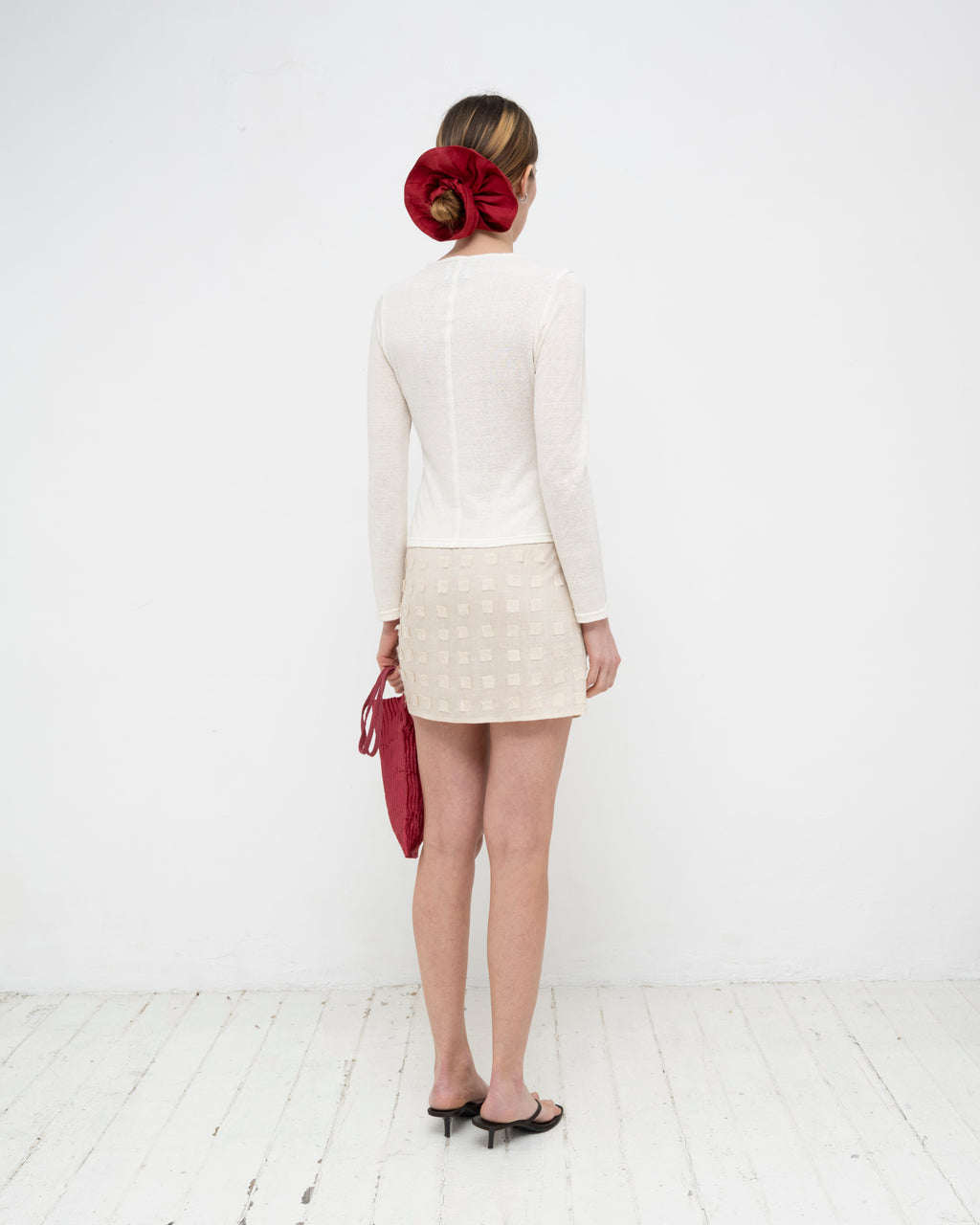 Muga Silk Offcuts Wrap Short Skirt