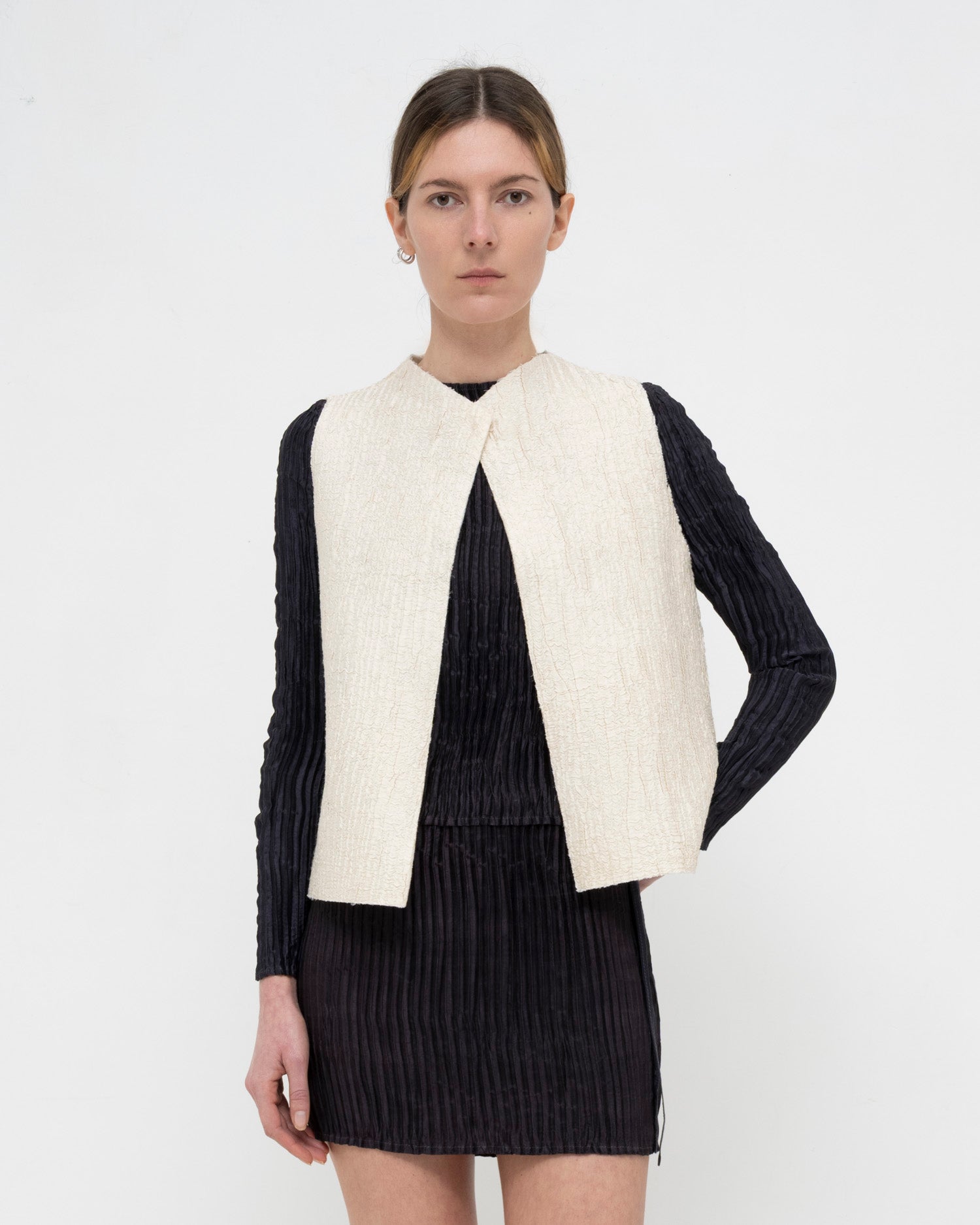 Nuno Merino Wool and Satin Silk Felt Vest
