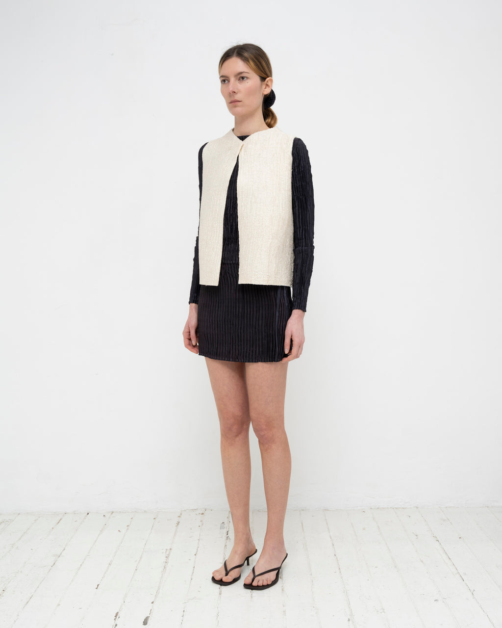 Nuno Merino Wool and Satin Silk Felt Vest