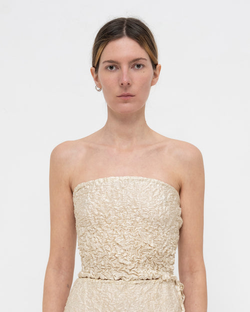 Crumpled Satin Silk Bustier