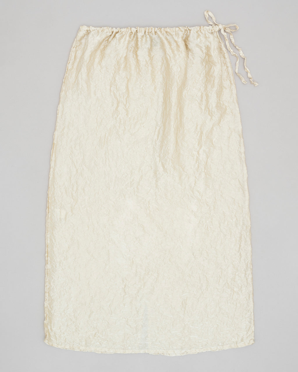 Crumpled Satin Silk Long Skirt