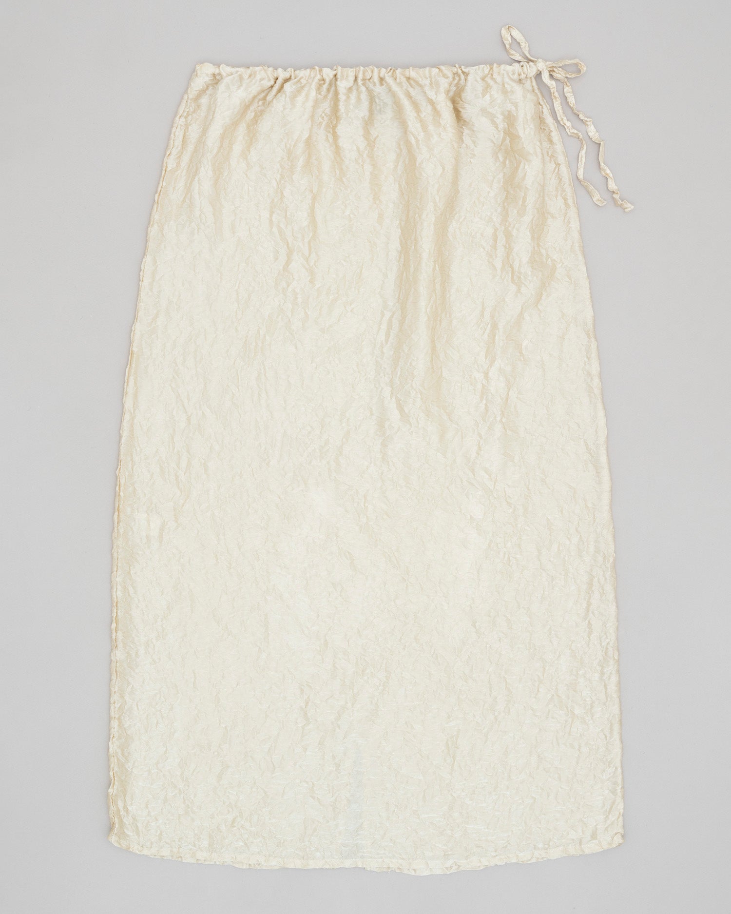 Crumpled Satin Silk Long Skirt