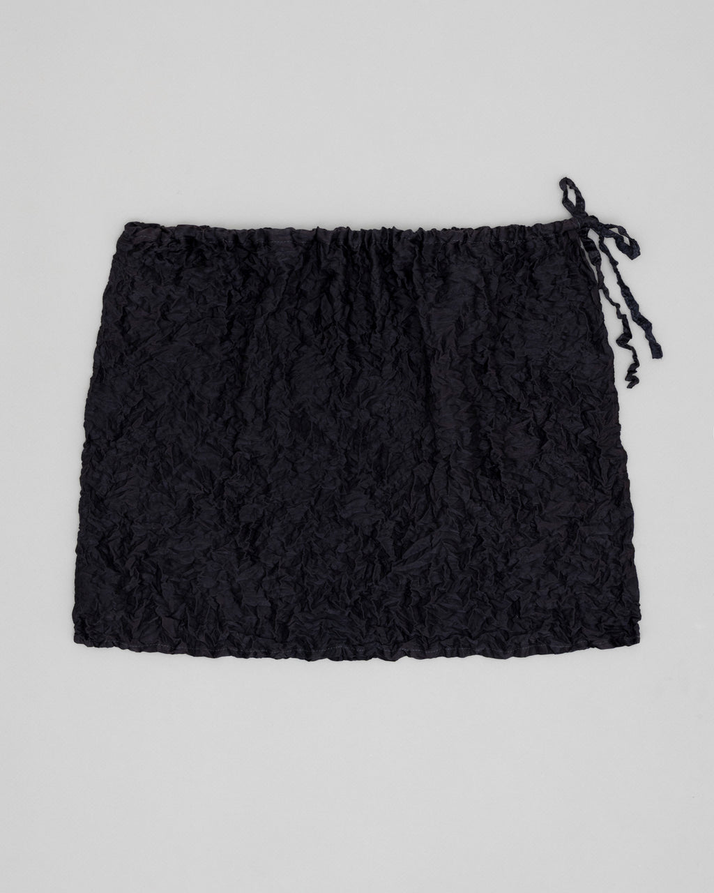 Crumpled Satin Silk Short Skirt