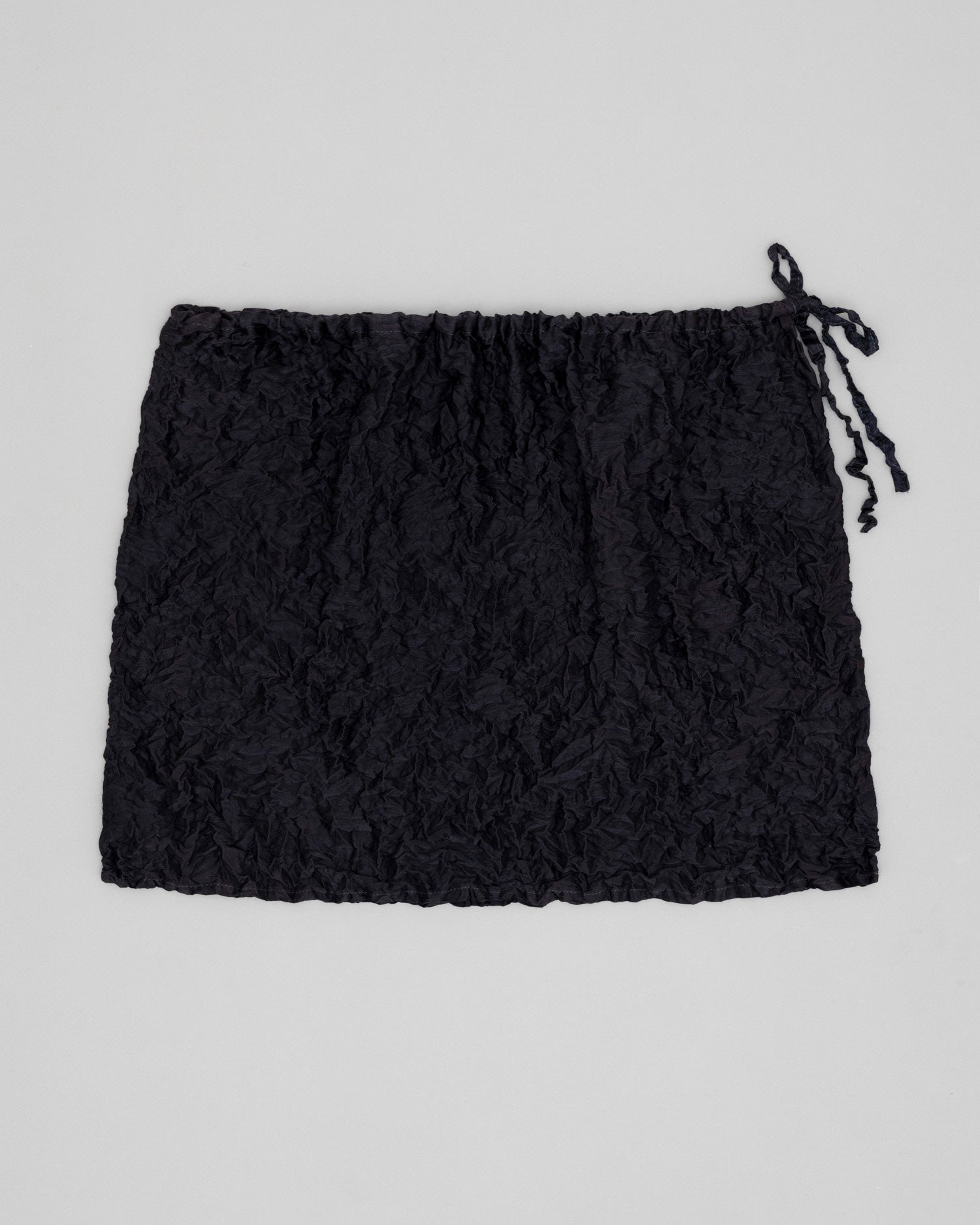 Crumpled Satin Silk Short Skirt