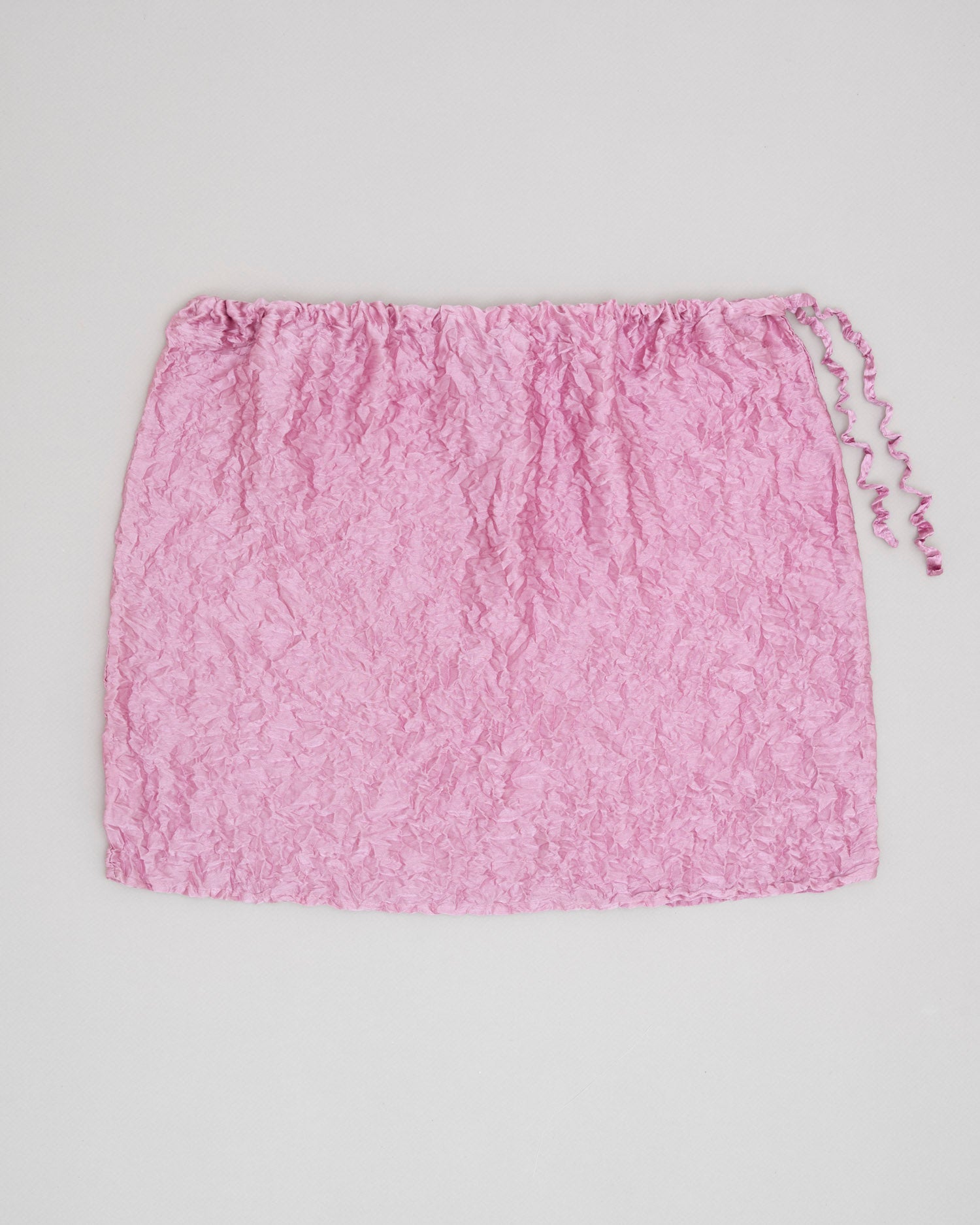 Crumpled Satin Silk Short Skirt