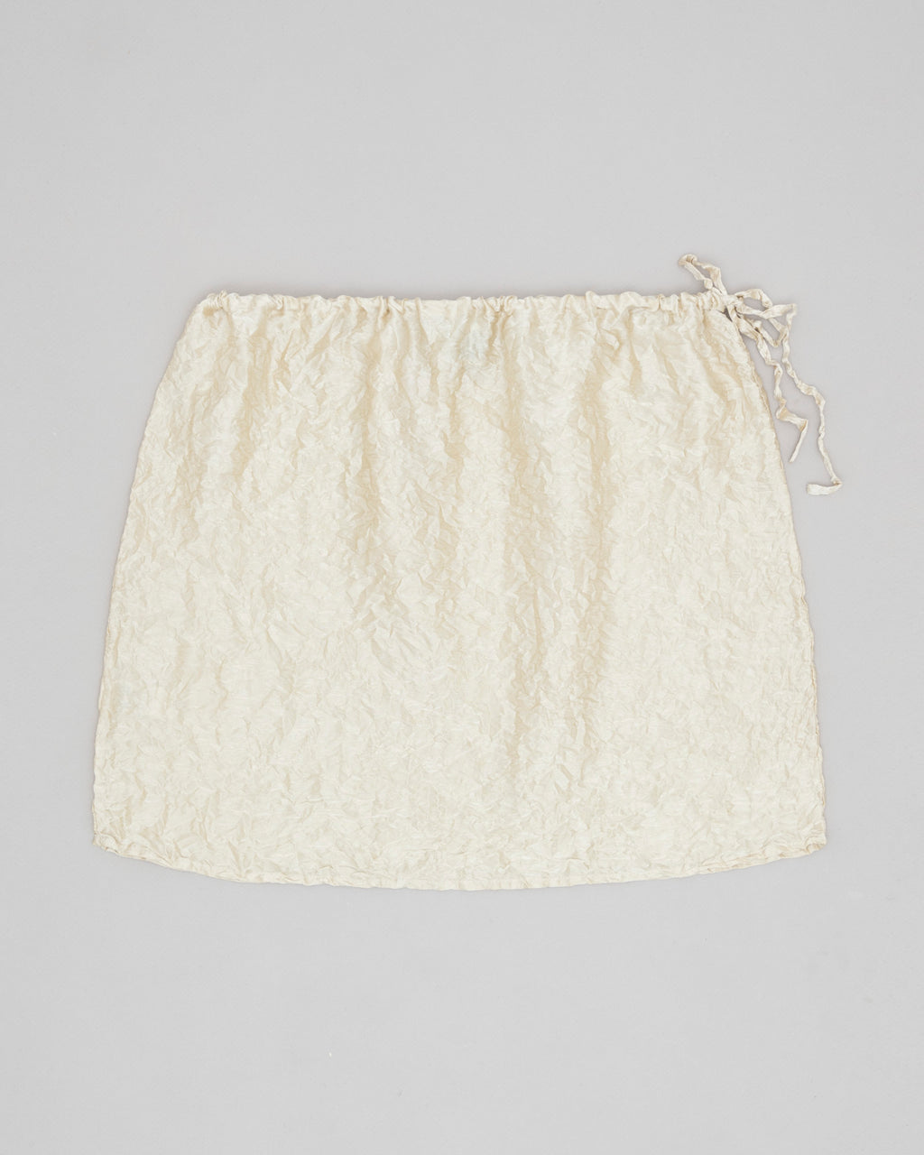 Crumpled Satin Silk Short Skirt