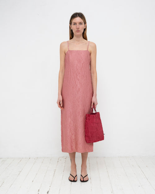 Crumpled Satin Silk Slip Dress