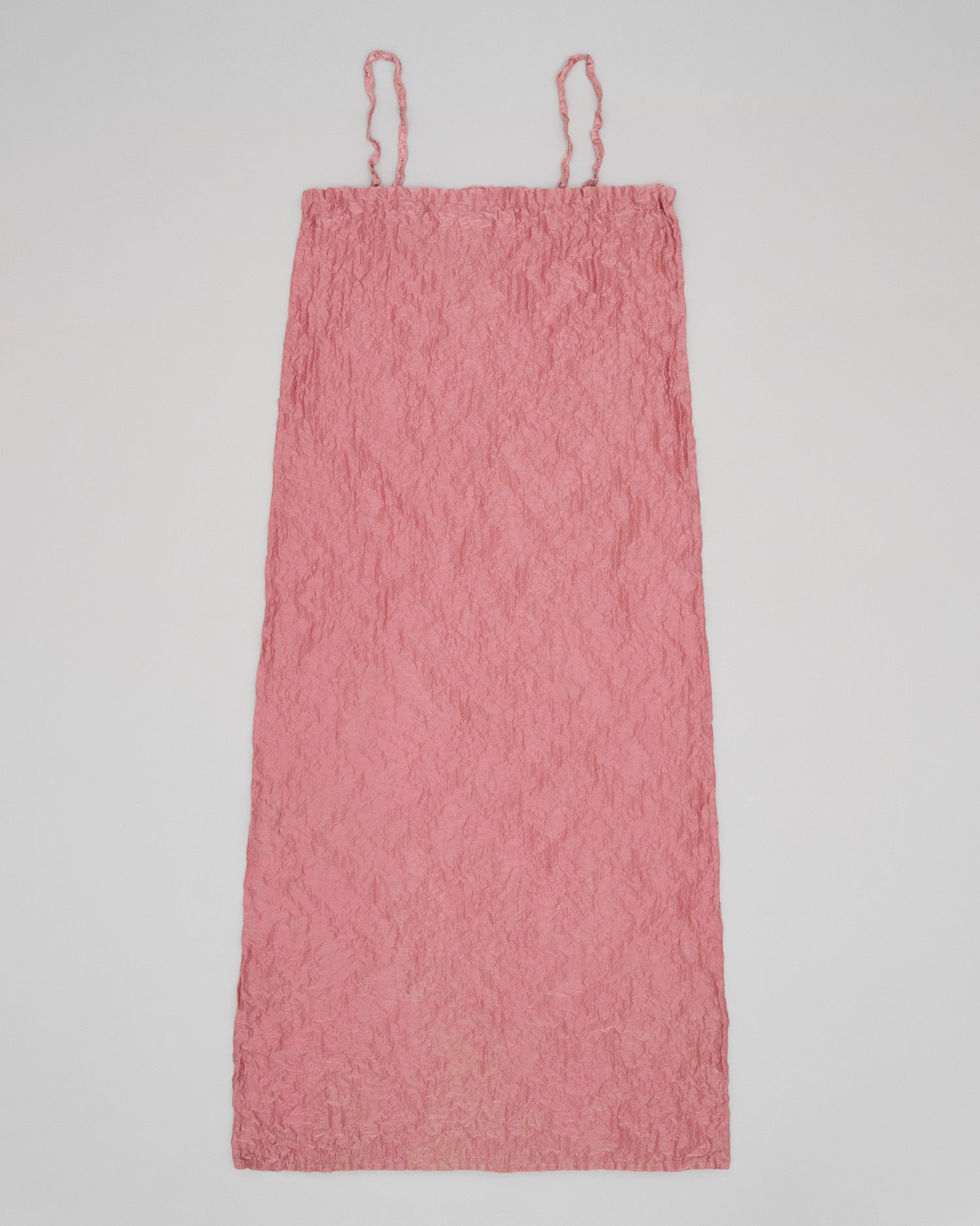 Crumpled Satin Silk Slip Dress
