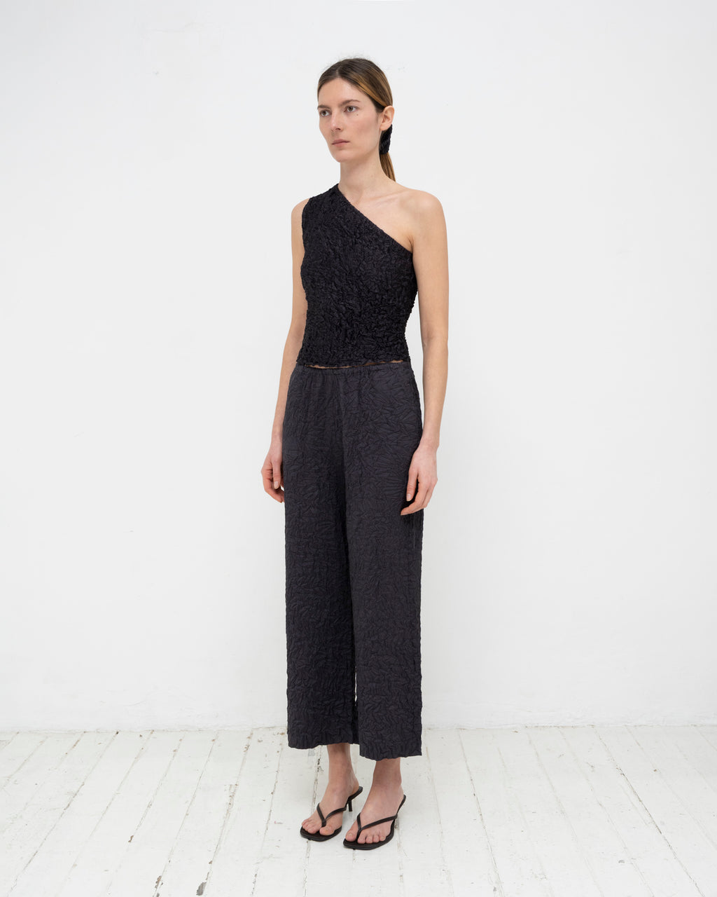 Crumpled Taffeta Silk Pants