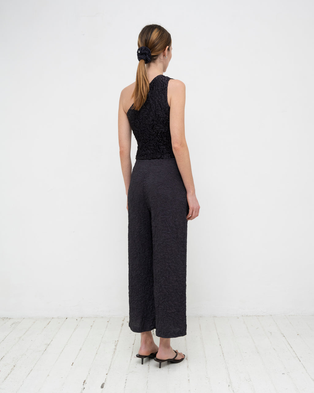 Crumpled Taffeta Silk Pants