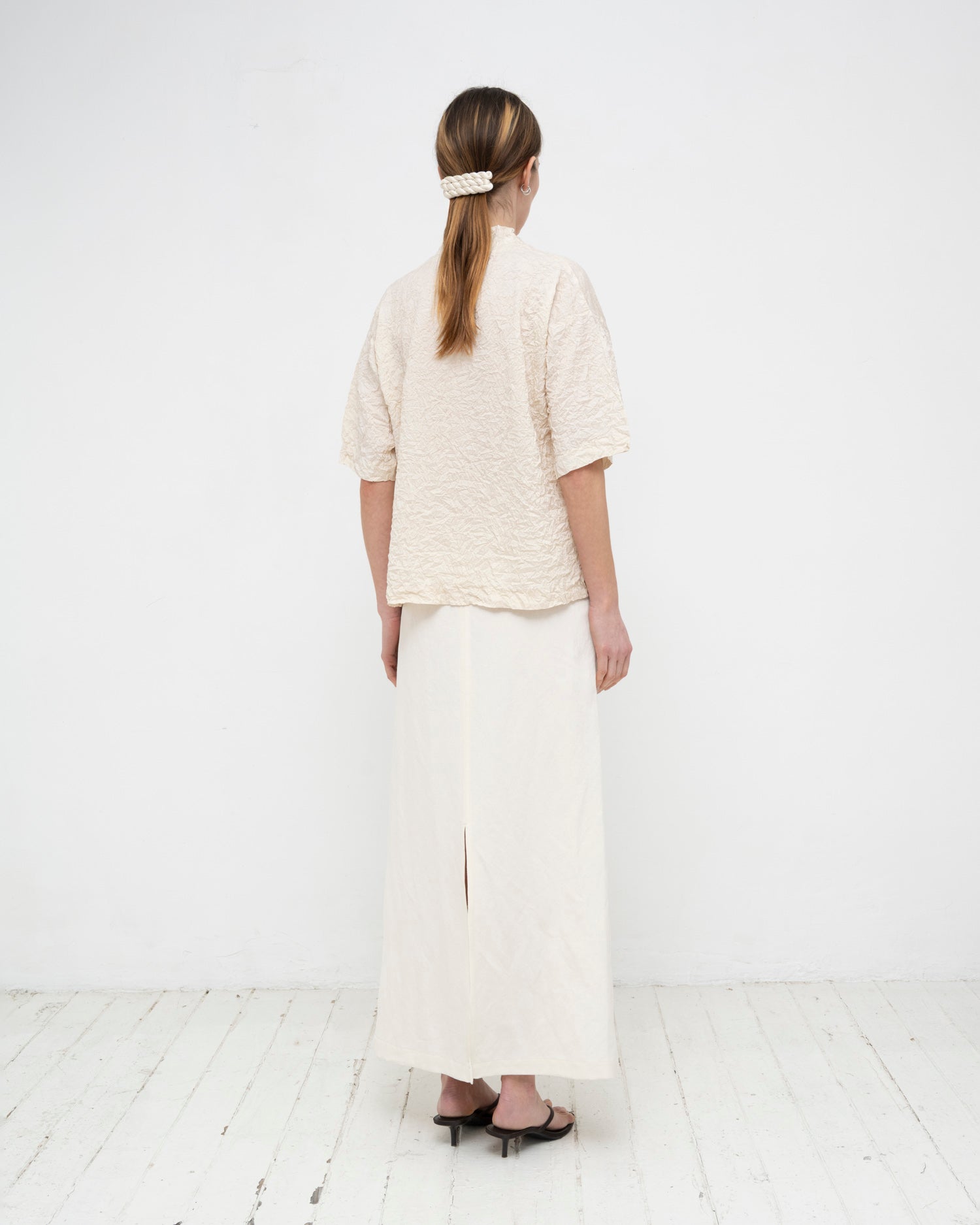 Crumpled Taffeta Silk Shirt
