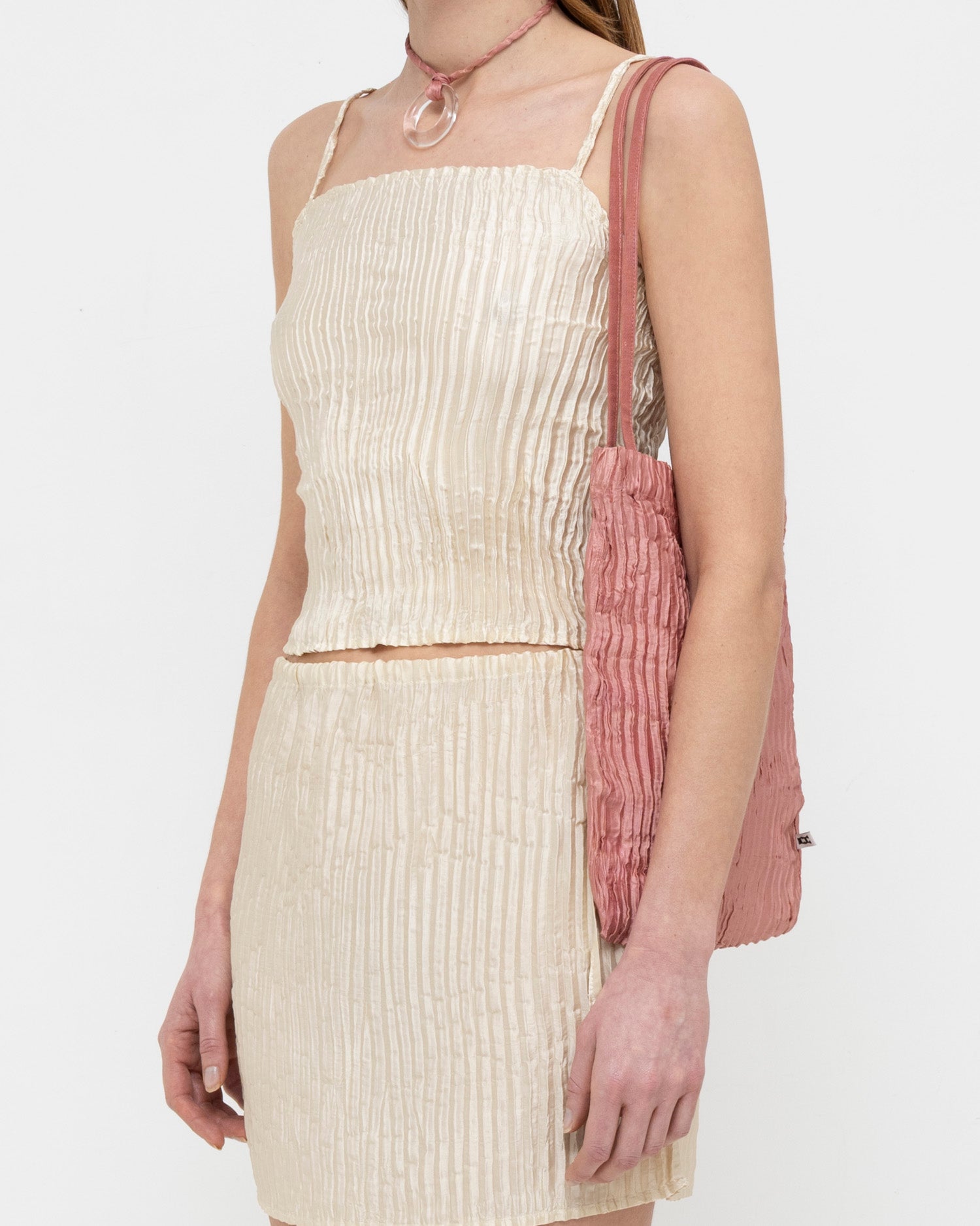 Plissé Satin Silk Bag