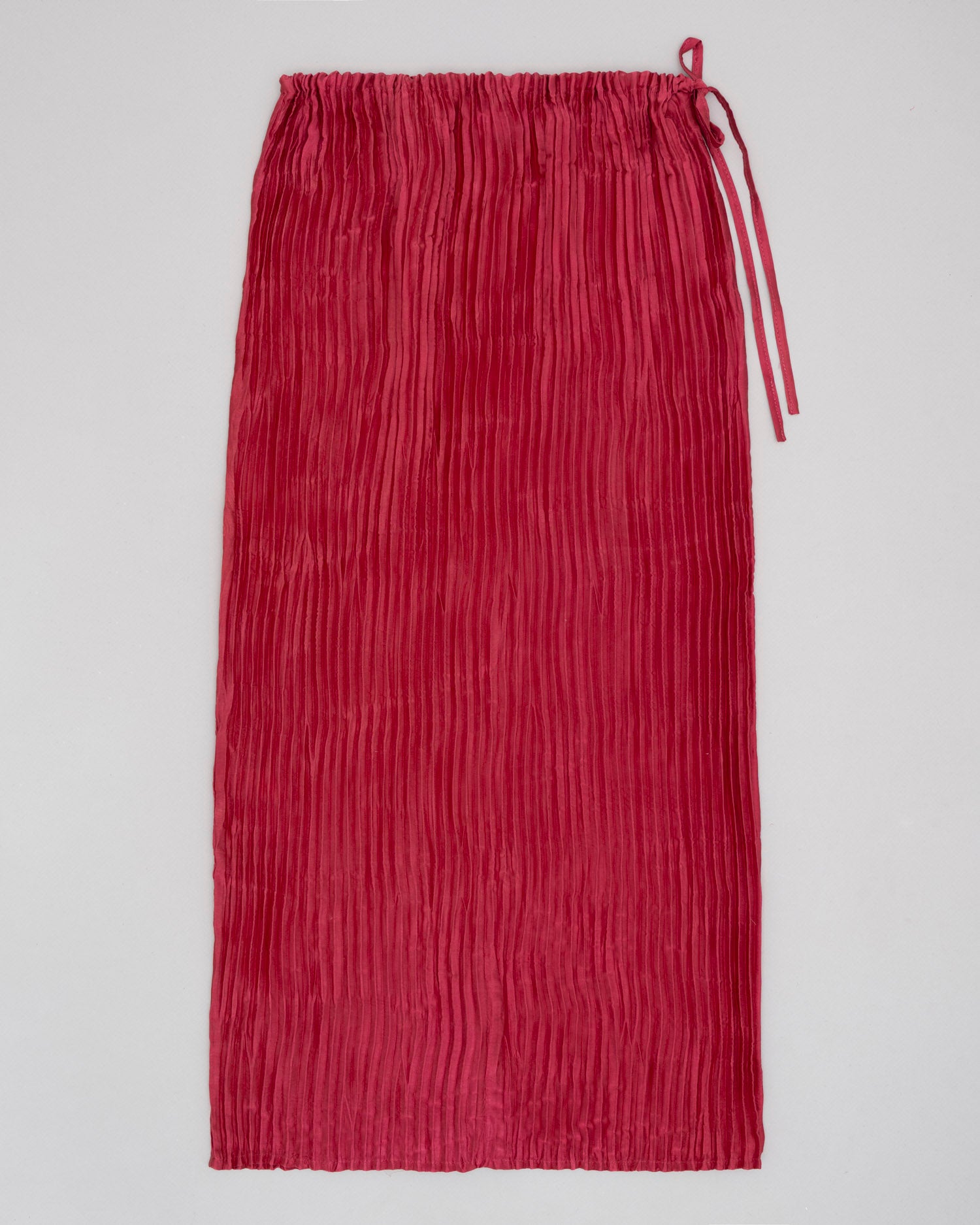 Plissé Satin Silk Long Skirt