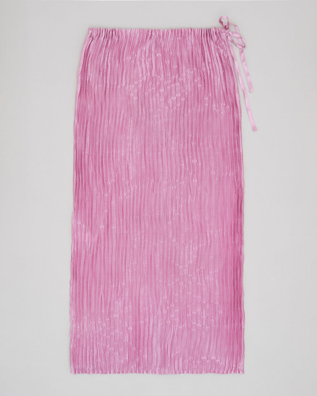 Plissé Satin Silk Long Skirt