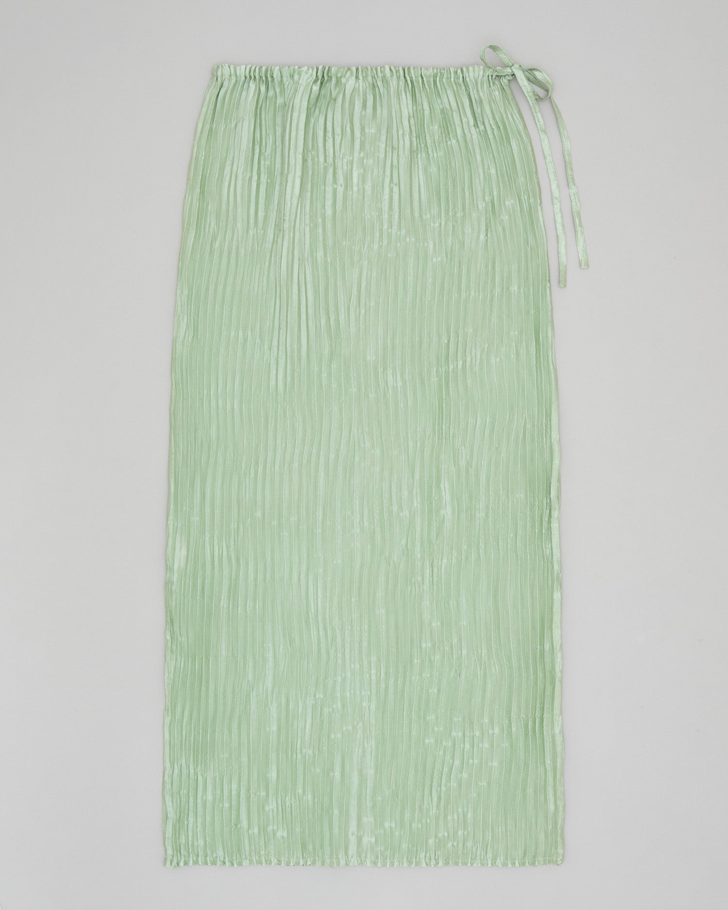 Plissé Satin Silk Long Skirt
