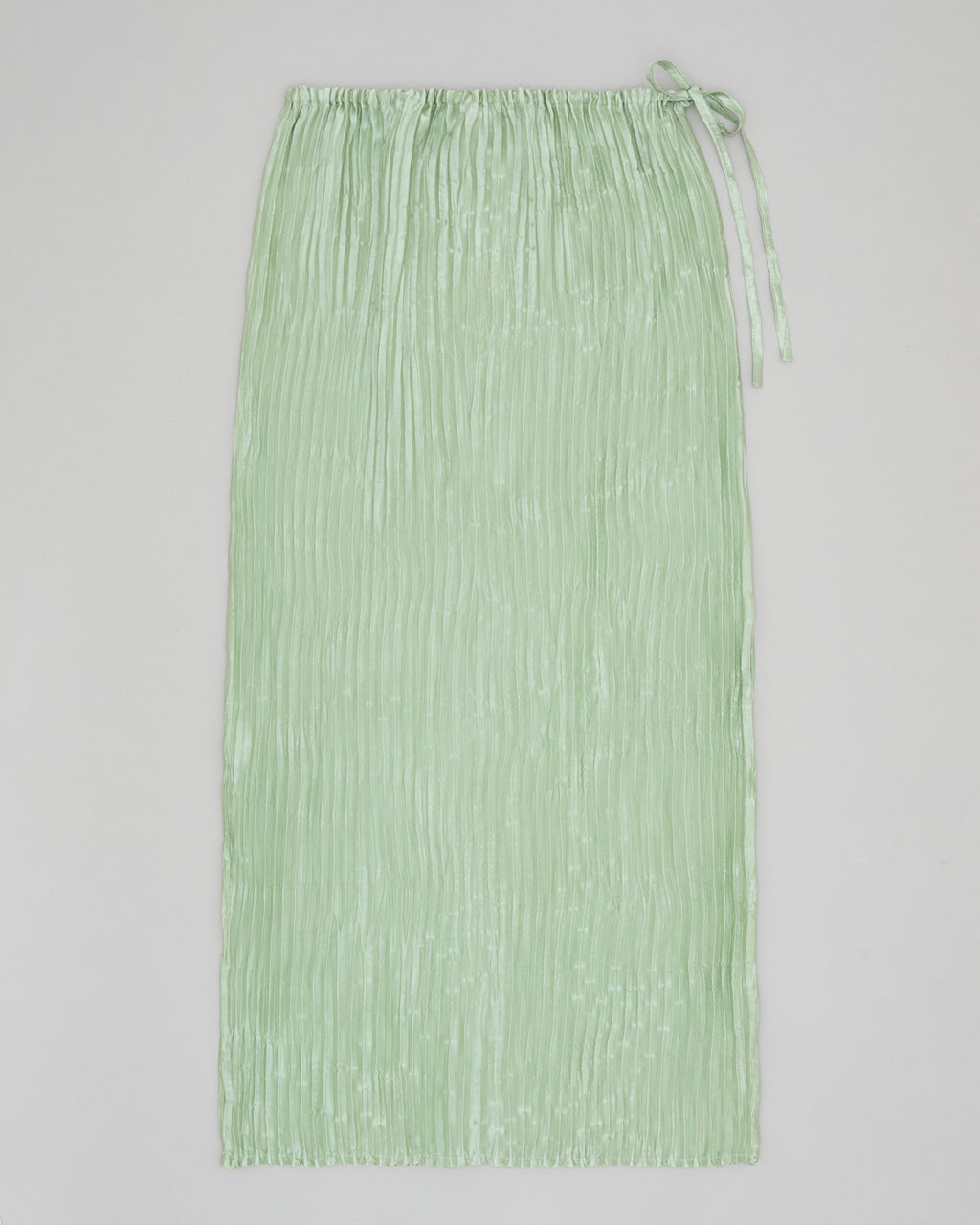 Plissé Satin Silk Tank Top and Long Skirt