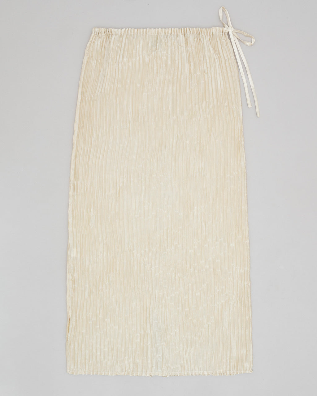 Plissé Satin Silk Tank Top and Long Skirt