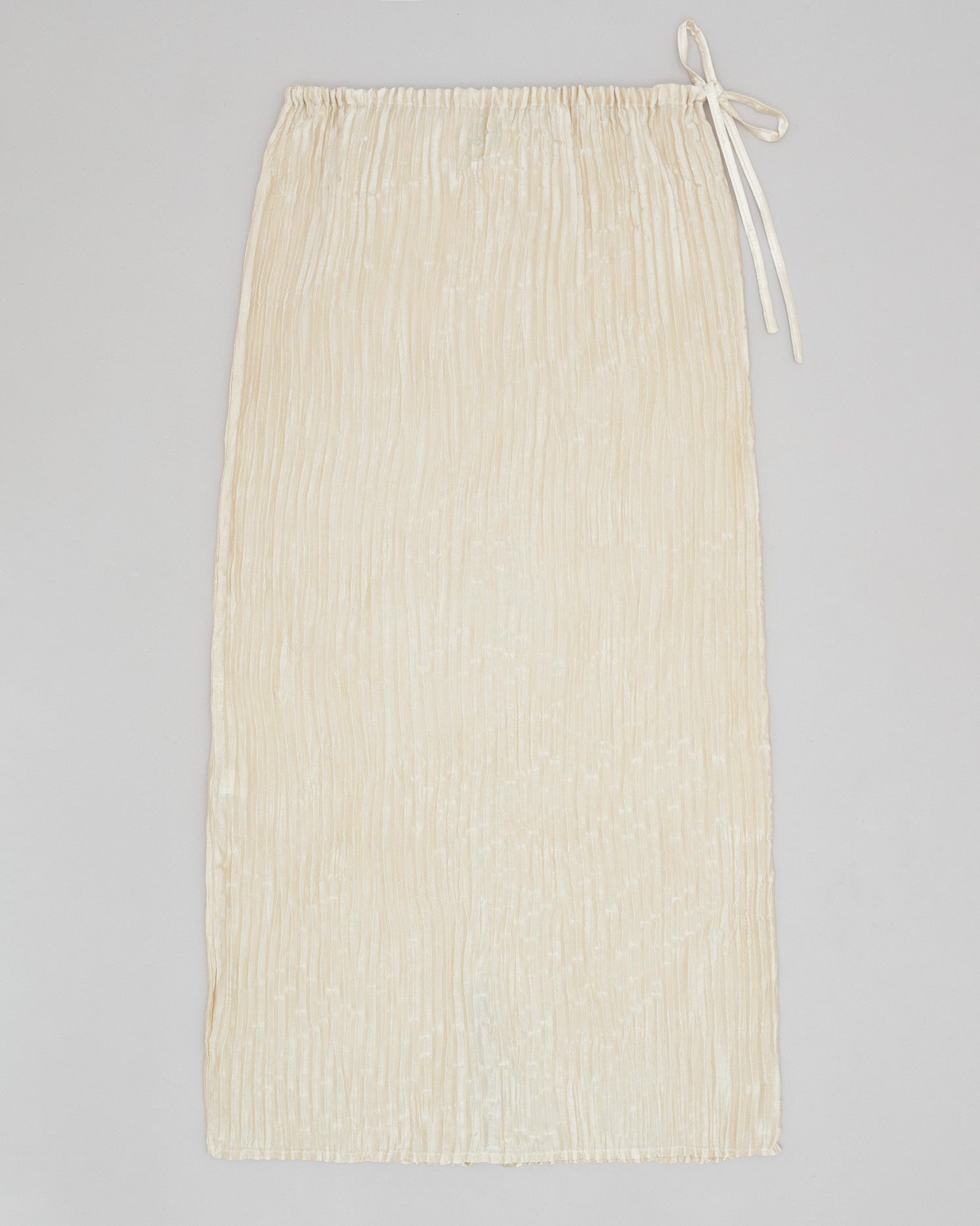Plissé Satin Silk Tank Top and Long Skirt