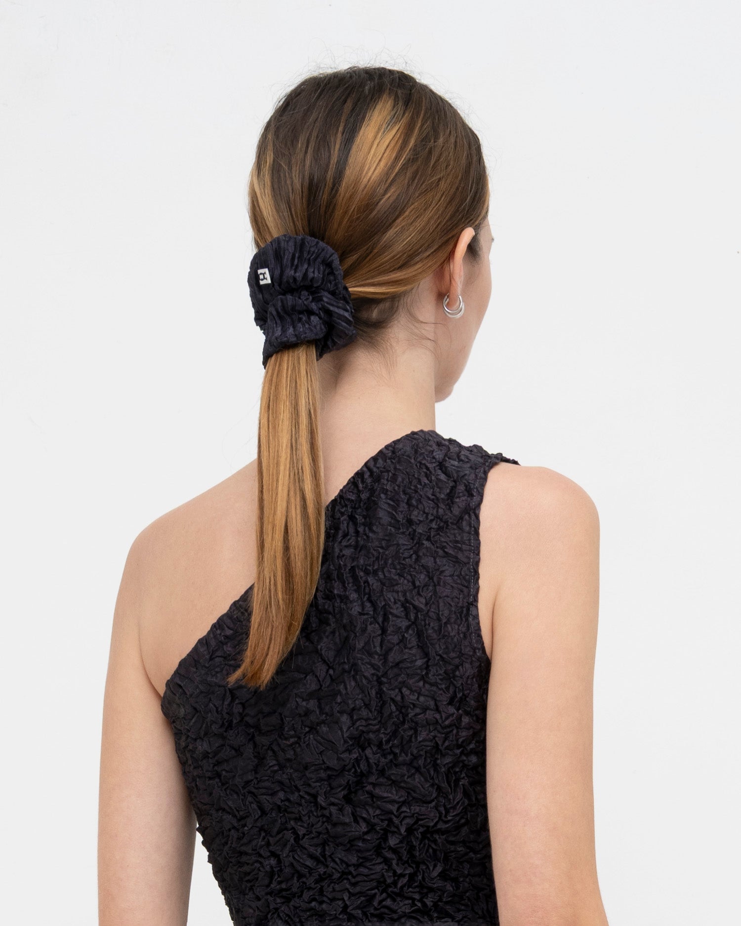 Plissé Satin Silk Scrunchie