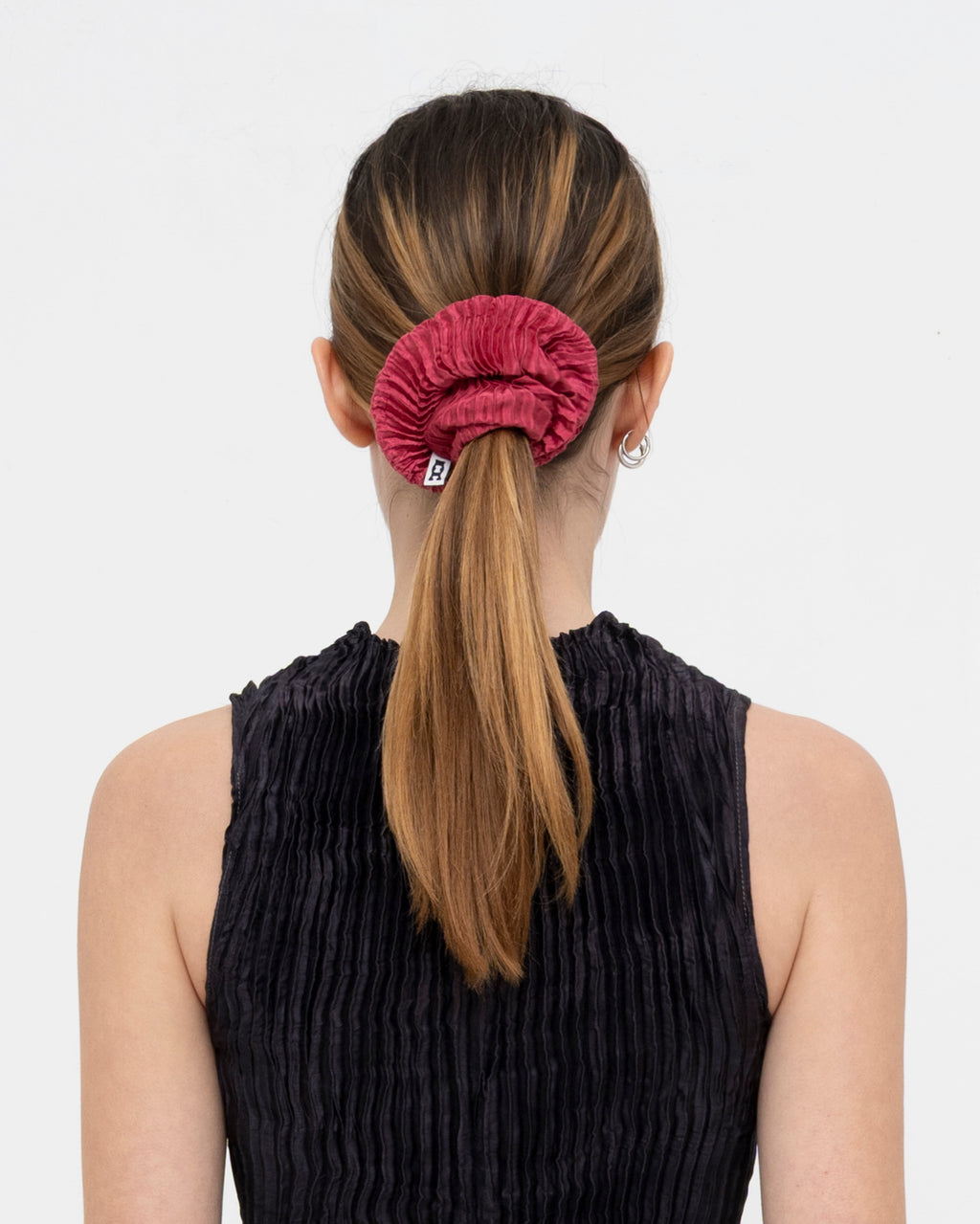 Plissé Satin Silk Scrunchie