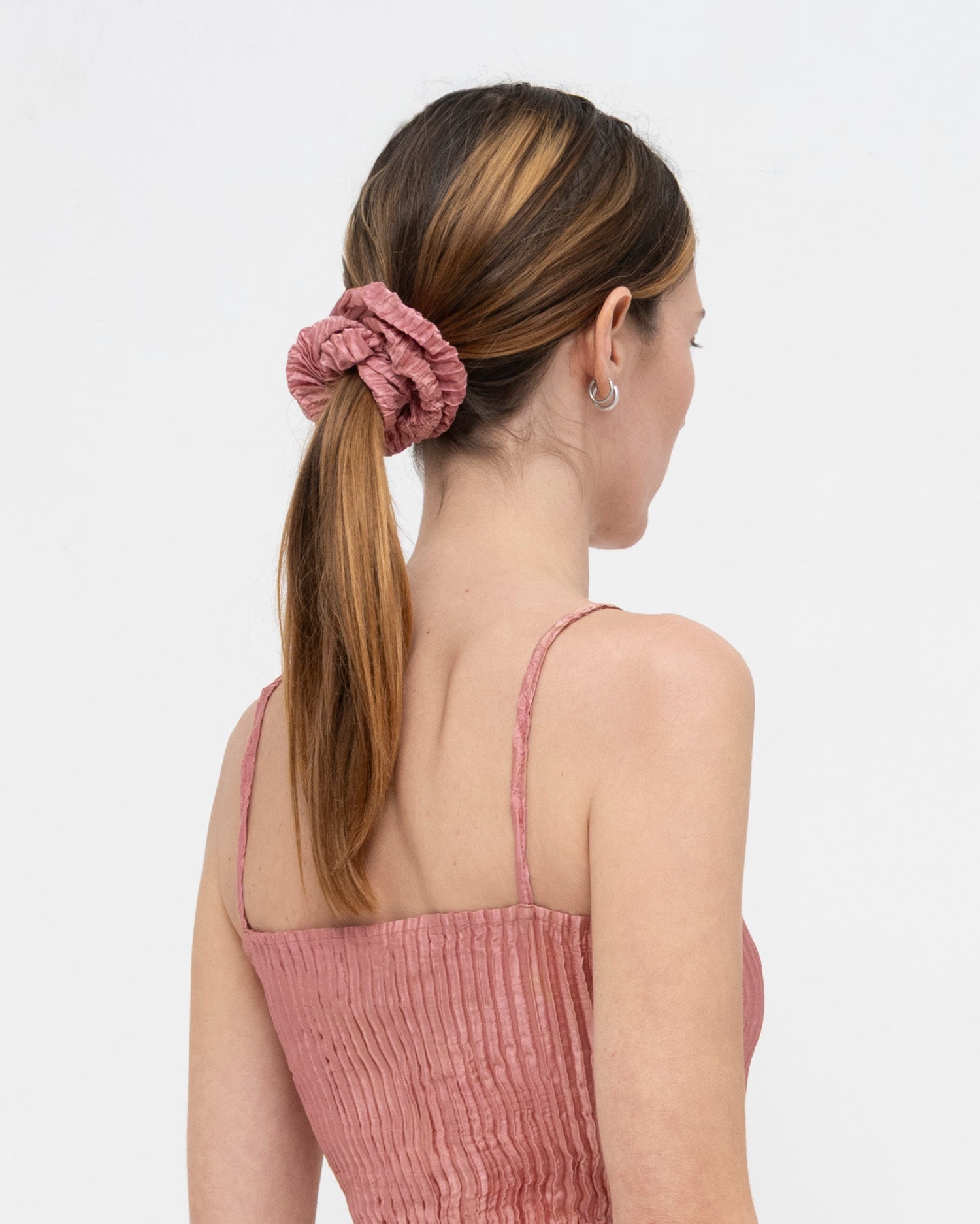 Plissé Satin Silk Scrunchie