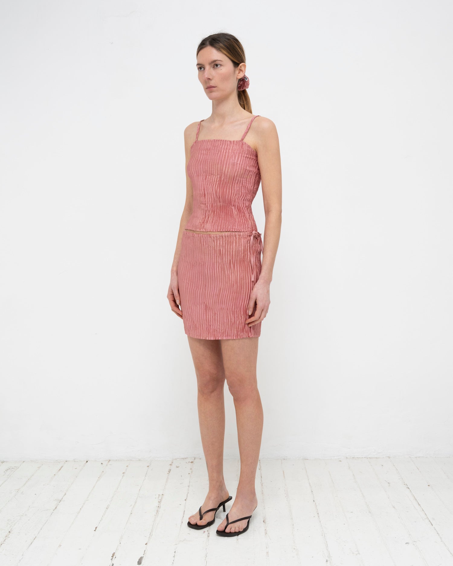 Plissé Satin Silk Tube Top