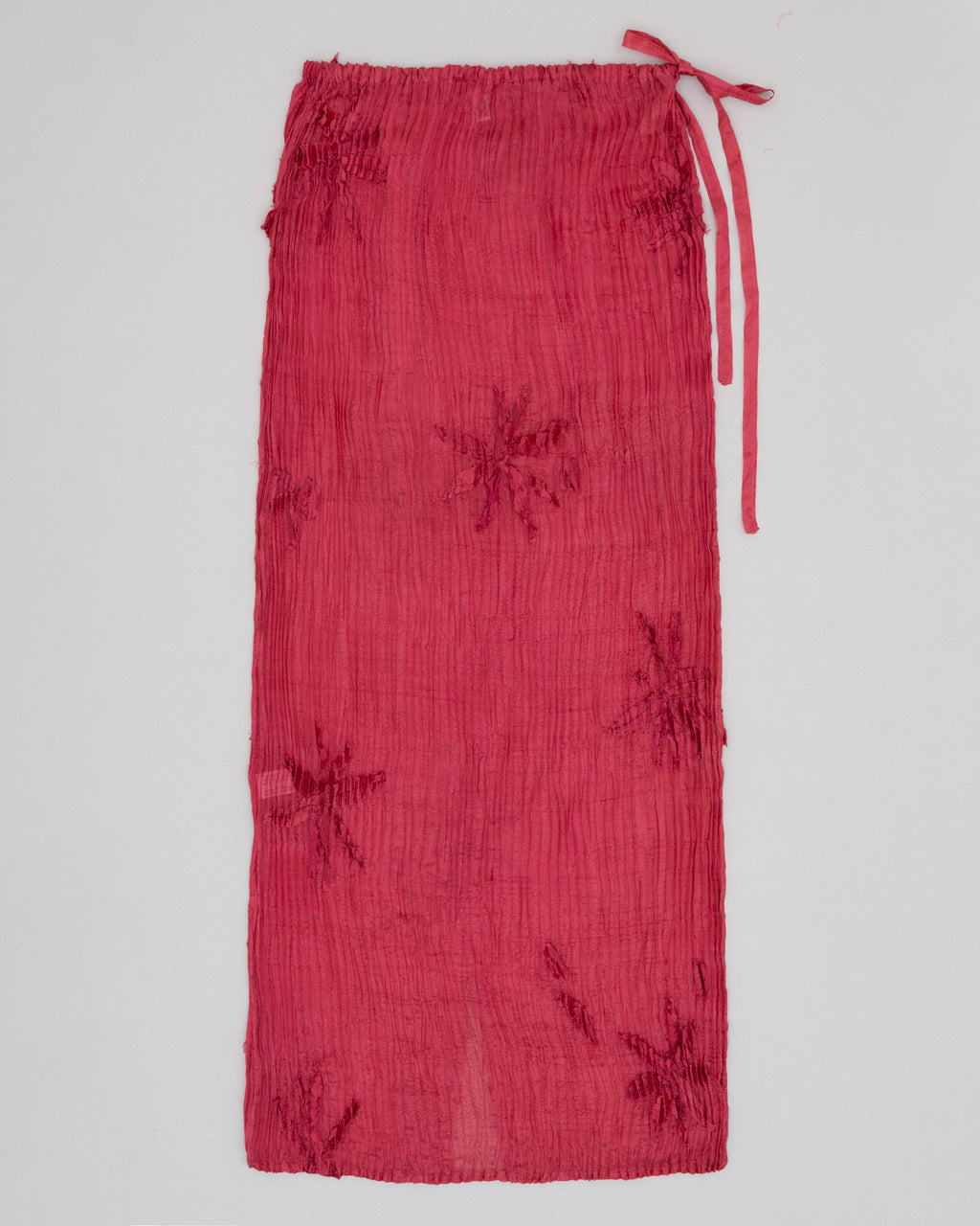 Plissé Tabby Silk Offcuts Long Skirt