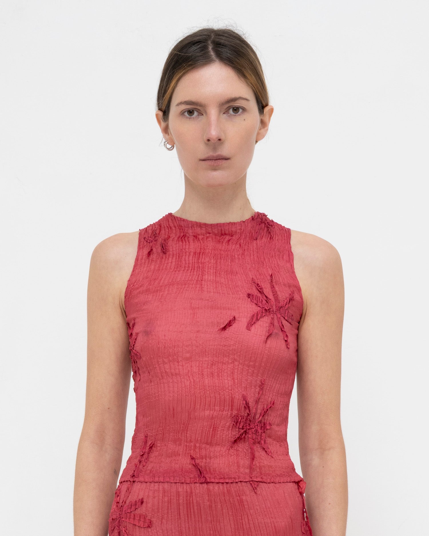 Plissé Tabby Silk Offcuts Tank Top