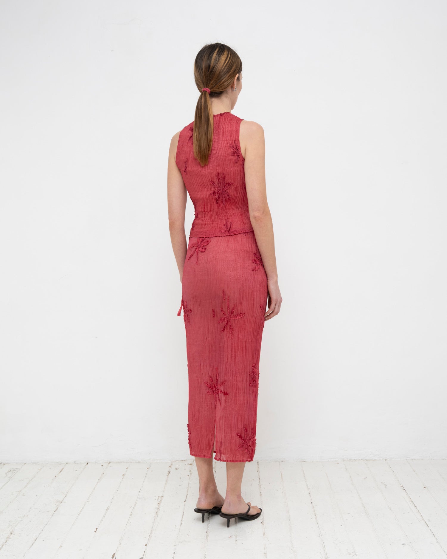 Plissé Tabby Silk Offcuts Tank Top