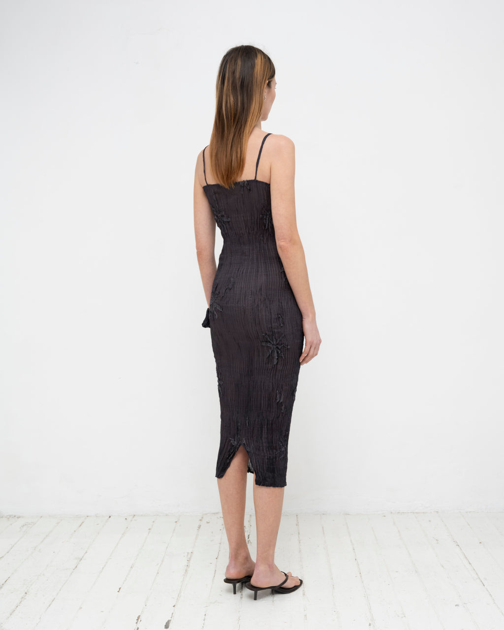 Plissé Tabby Silk Offcuts Tube Long Dress