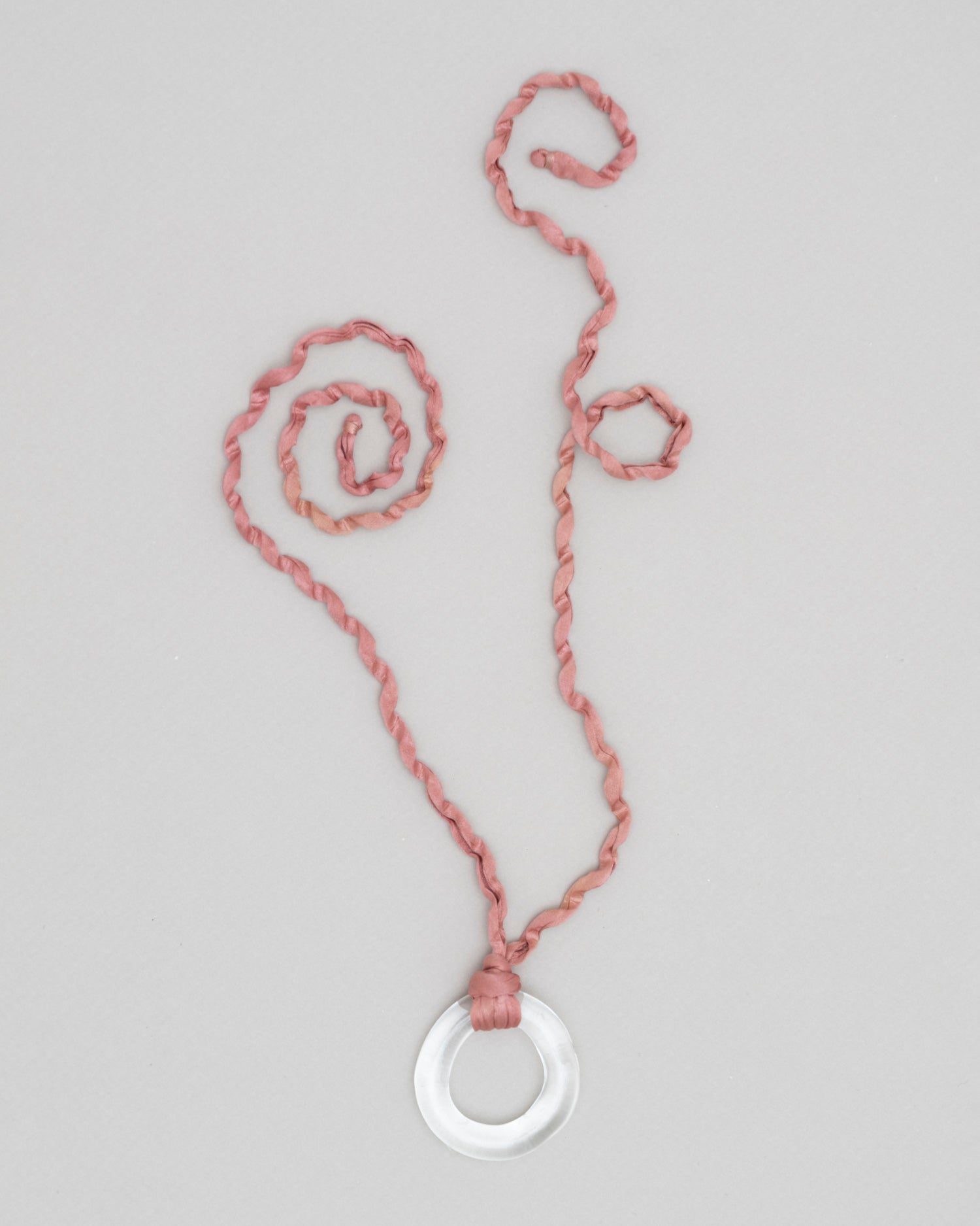 Twisted Satin Silk and Flameworked Glass Necklace