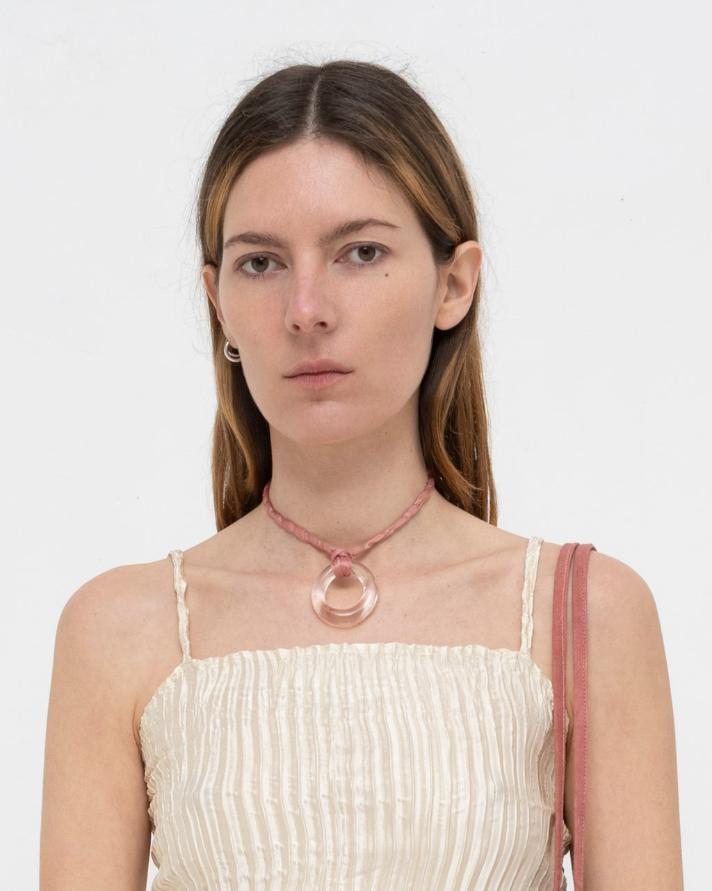 Twisted Satin Silk and Flameworked Glass Necklace