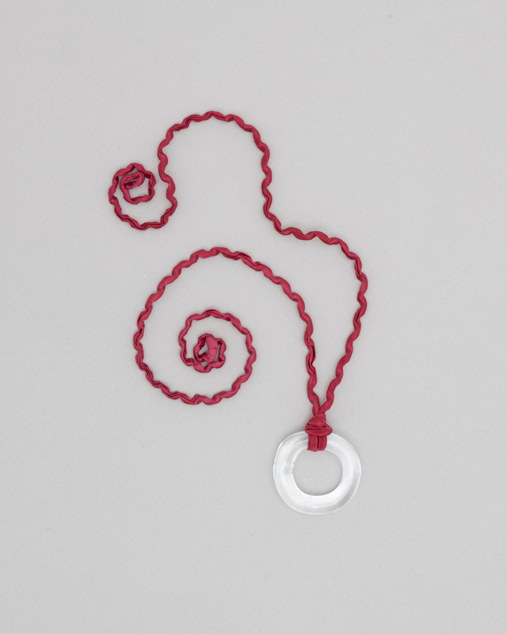 Twisted Satin Silk and Flameworked Glass Necklace