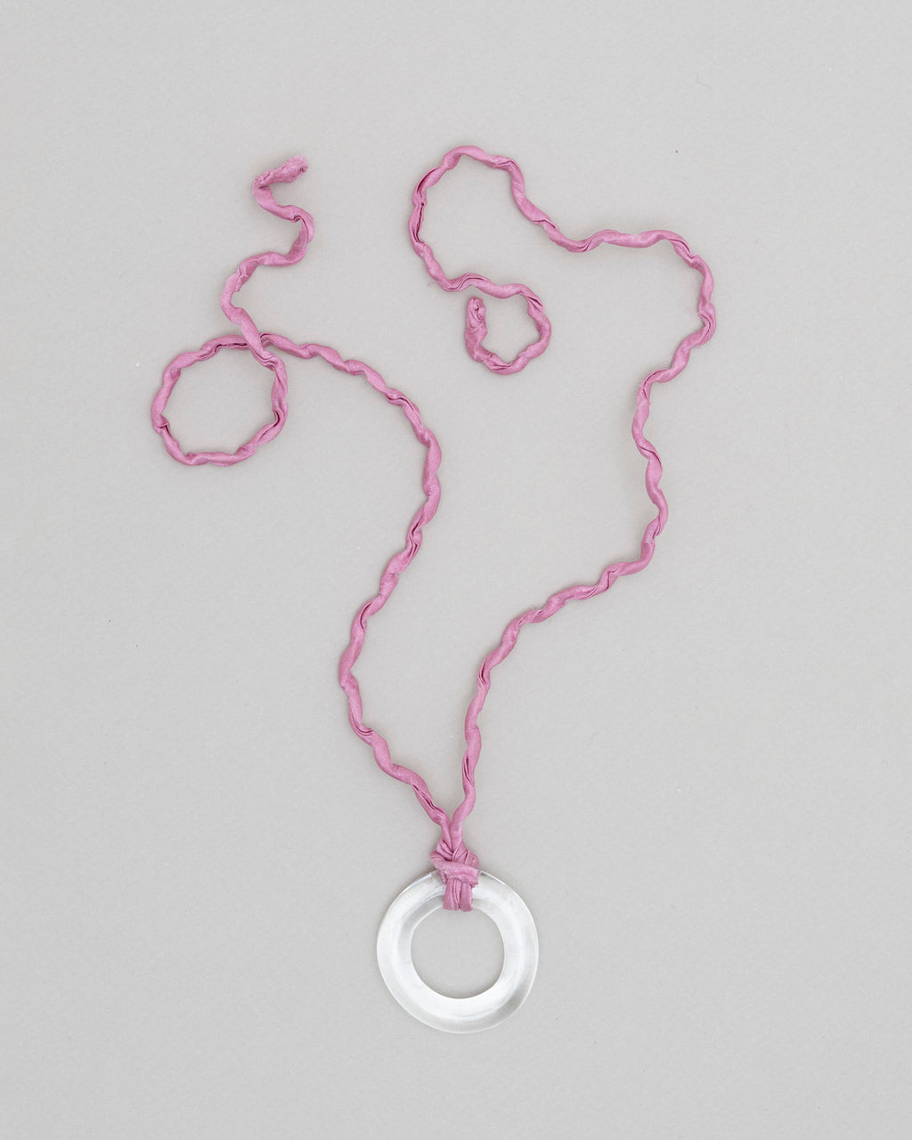 Twisted Satin Silk and Flameworked Glass Necklace