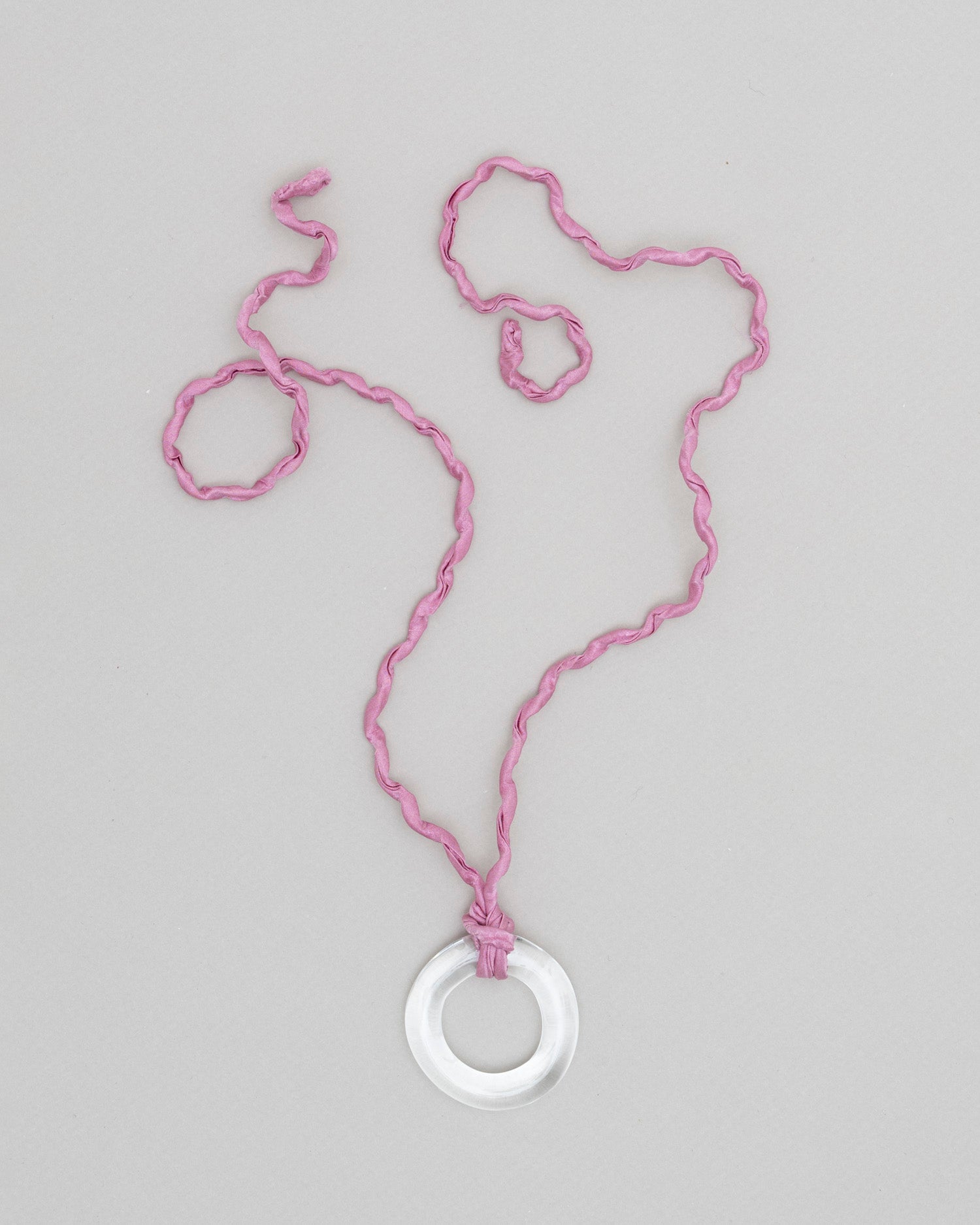 Twisted Satin Silk and Flameworked Glass Necklace