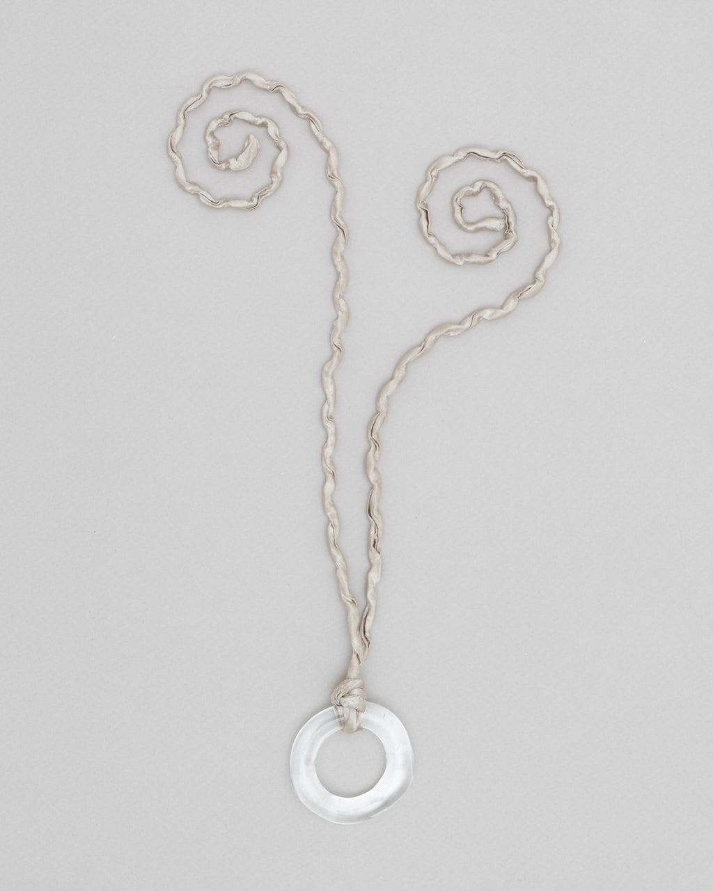 Twisted Satin Silk and Flameworked Glass Necklace