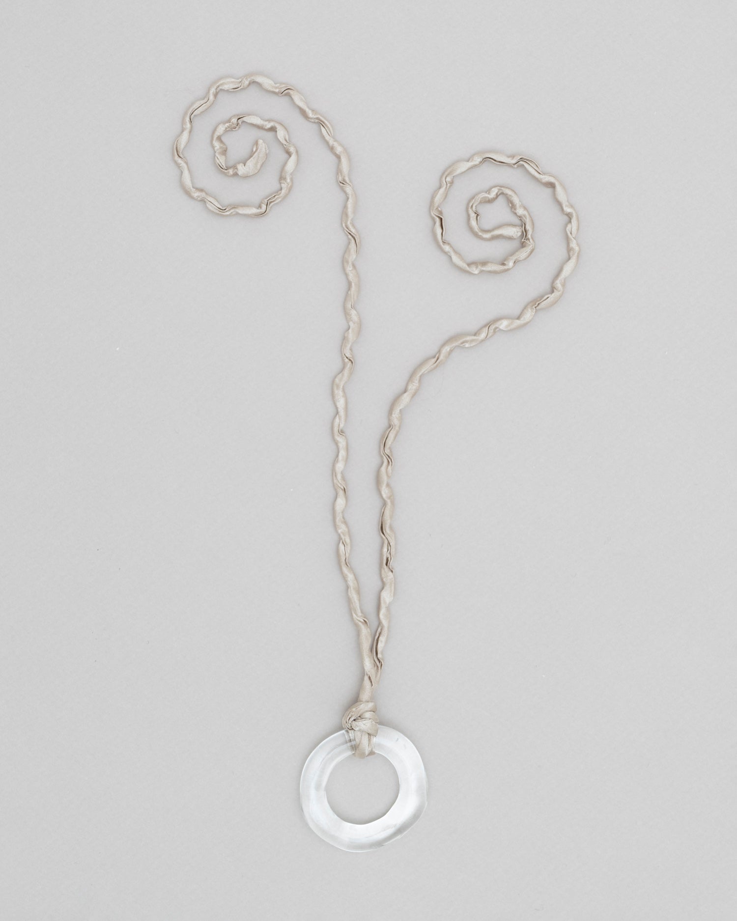 Twisted Satin Silk and Flameworked Glass Necklace
