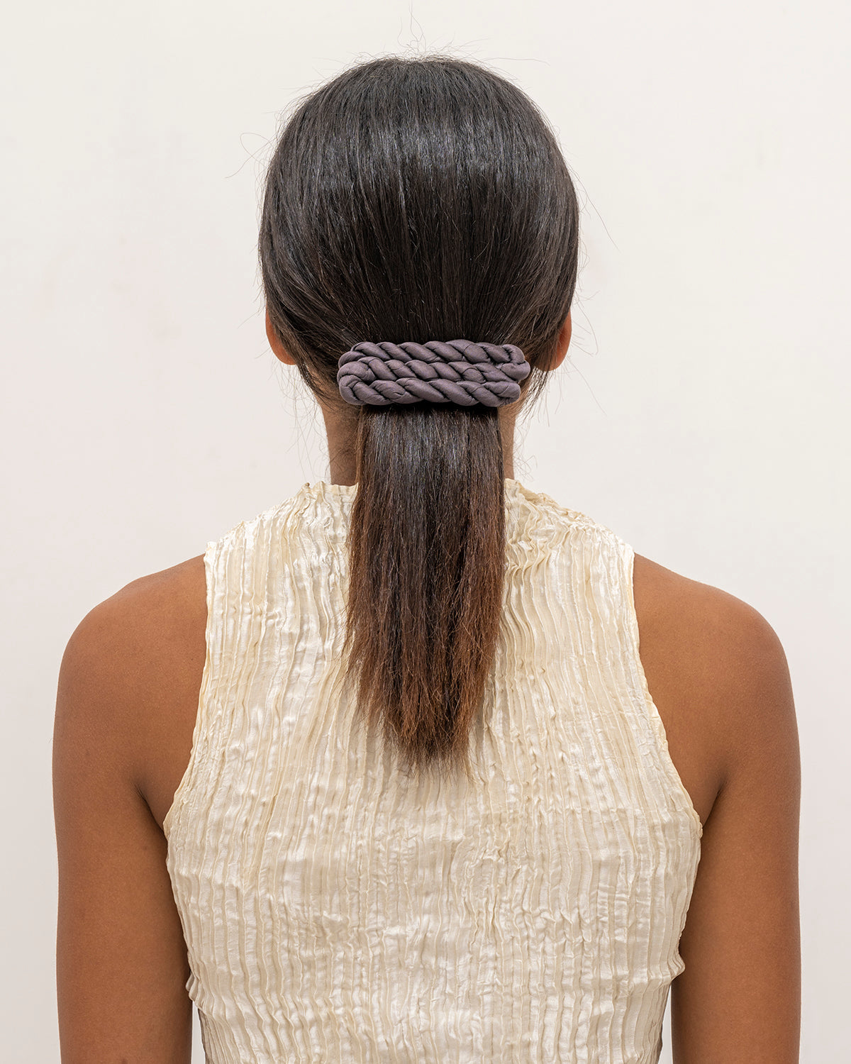 Twisted Satin Silk Rectangle Hair Clip
