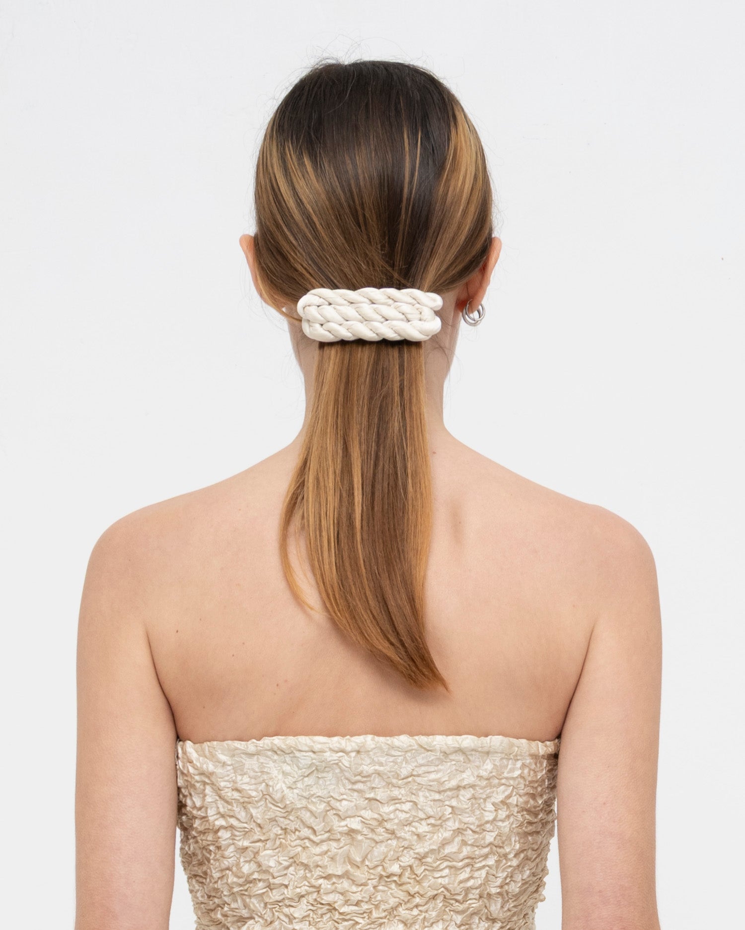 Twisted Satin Silk Rectangle Hair Clip